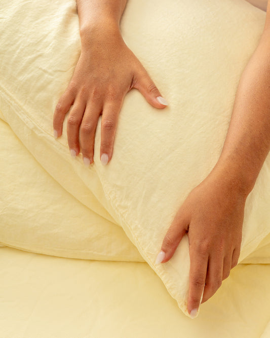 Flax Linen Pillowcase - Butter