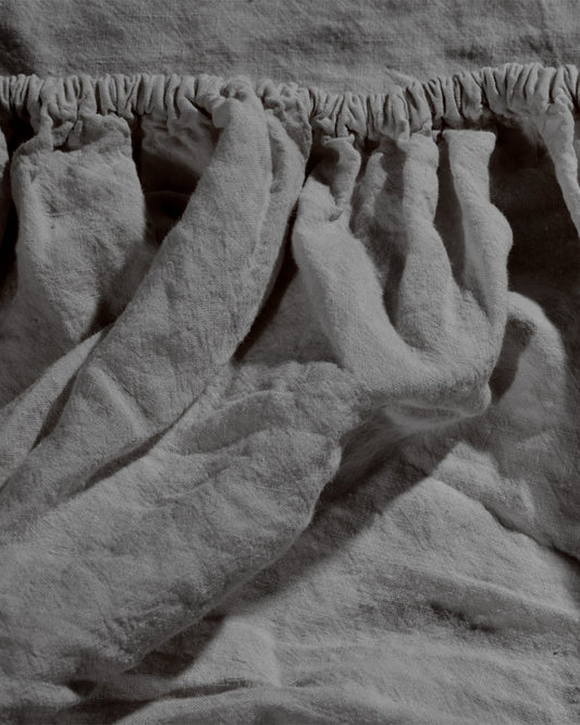 Flax Linen Fitted Sheet - Stone