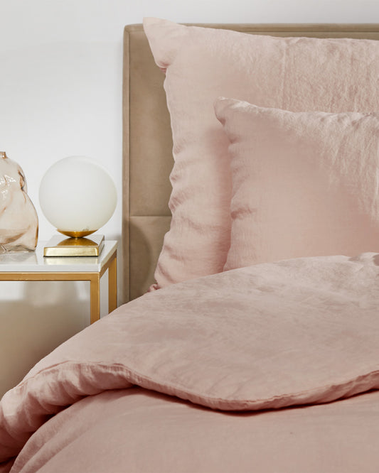 Flax Linen Duvet Cover - Blush