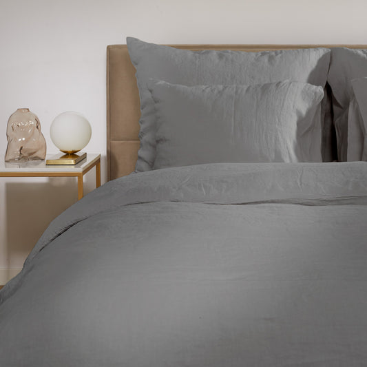 Flax Linen Duvet Cover - Stone